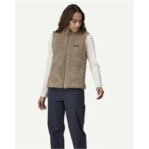 Patagonia Los Gatos Zip Up Fleece Vest Womens M Khaki Outdoor Slow Fashion Fuzzy